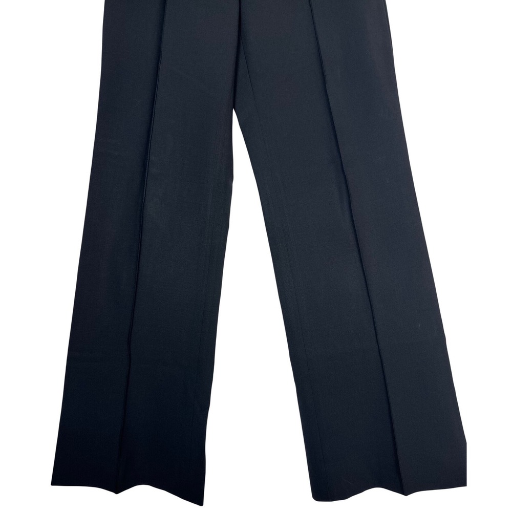 Theory Lightweight Wool Blend Trousers Black 0 Wide Leg Minimalist Quiet Luxury - Picture 4 of 11